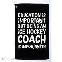 Ice Hockey Coach Is Importanter Funny School Trainer Gift Golf Towel thumb 0