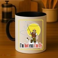 I'm Hot Cuz I'm Fly Fly Fishing Funny Coffee Mug thumb 4