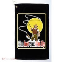 I'm Hot Cuz I'm Fly Fly Fishing Funny Golf Towel thumb 0