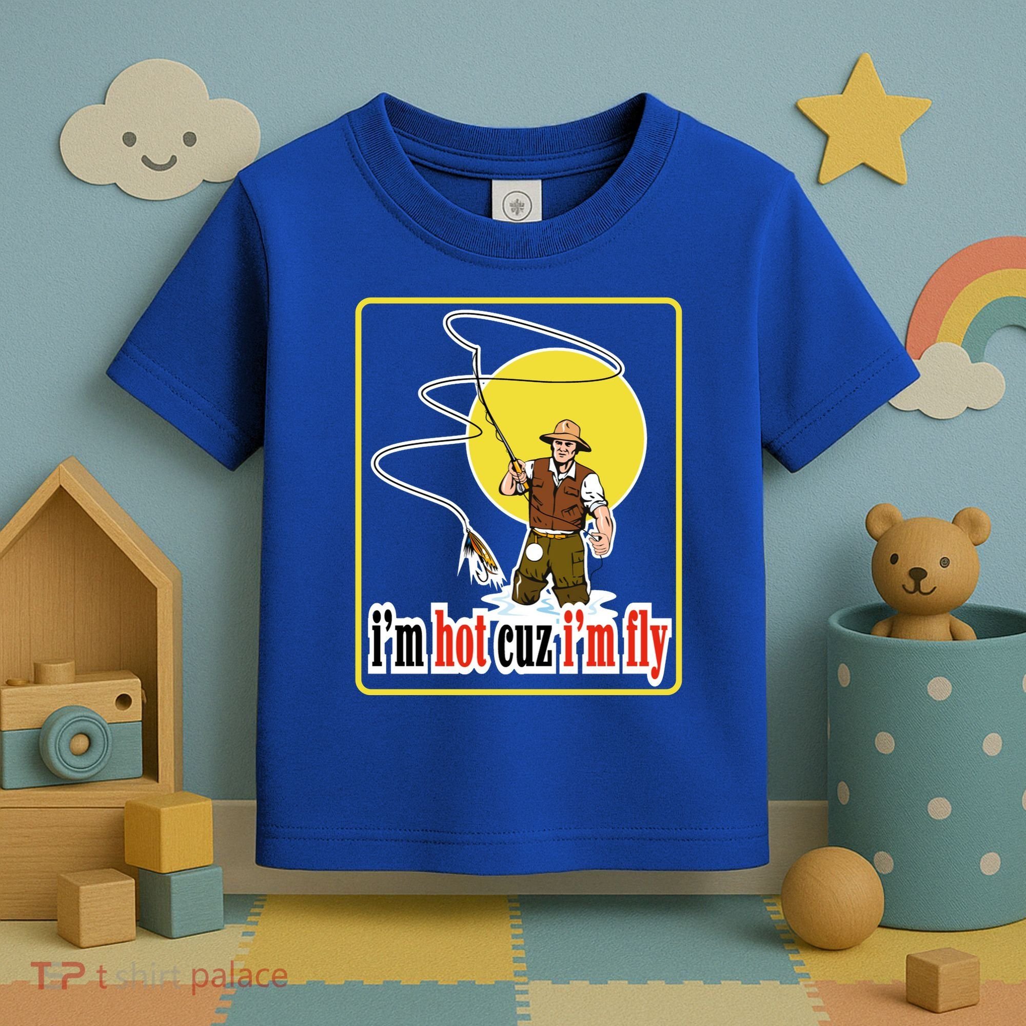 I'm Hot Cuz I'm Fly Fly Fishing Funny Toddler T-Shirt