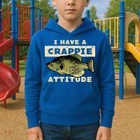 I Have Crappie Attitude Fishing Funny Fish Kids Hoodie thumb 2