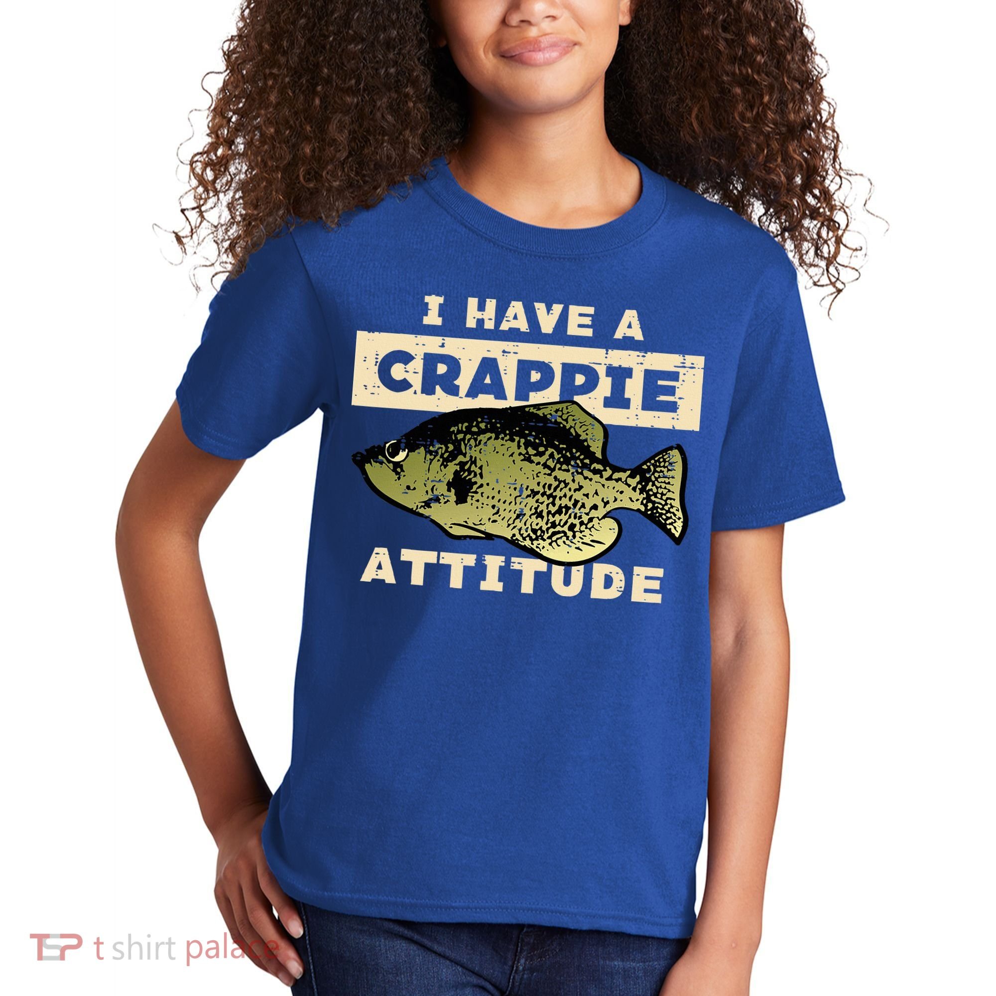 I Have Crappie Attitude Fishing Funny Fish Kids T-Shirt