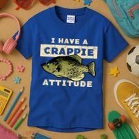 I Have Crappie Attitude Fishing Funny Fish Kids T-Shirt thumb 3