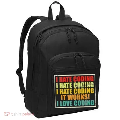 I Hate Coding It Works I Love Coding Funny Programmer Port Authority Basic Backpack