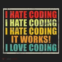 I Hate Coding It Works I Love Coding Funny Programmer Golf Towel thumb 3
