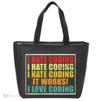 I Hate Coding It Works I Love Coding Funny Programmer Tote Bag thumb 0