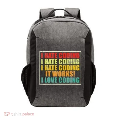 I Hate Coding It Works I Love Coding Funny Programmer Vector Backpack