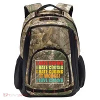 I Hate Coding It Works I Love Coding Funny Programmer Camo Xtreme Backpack thumb 0