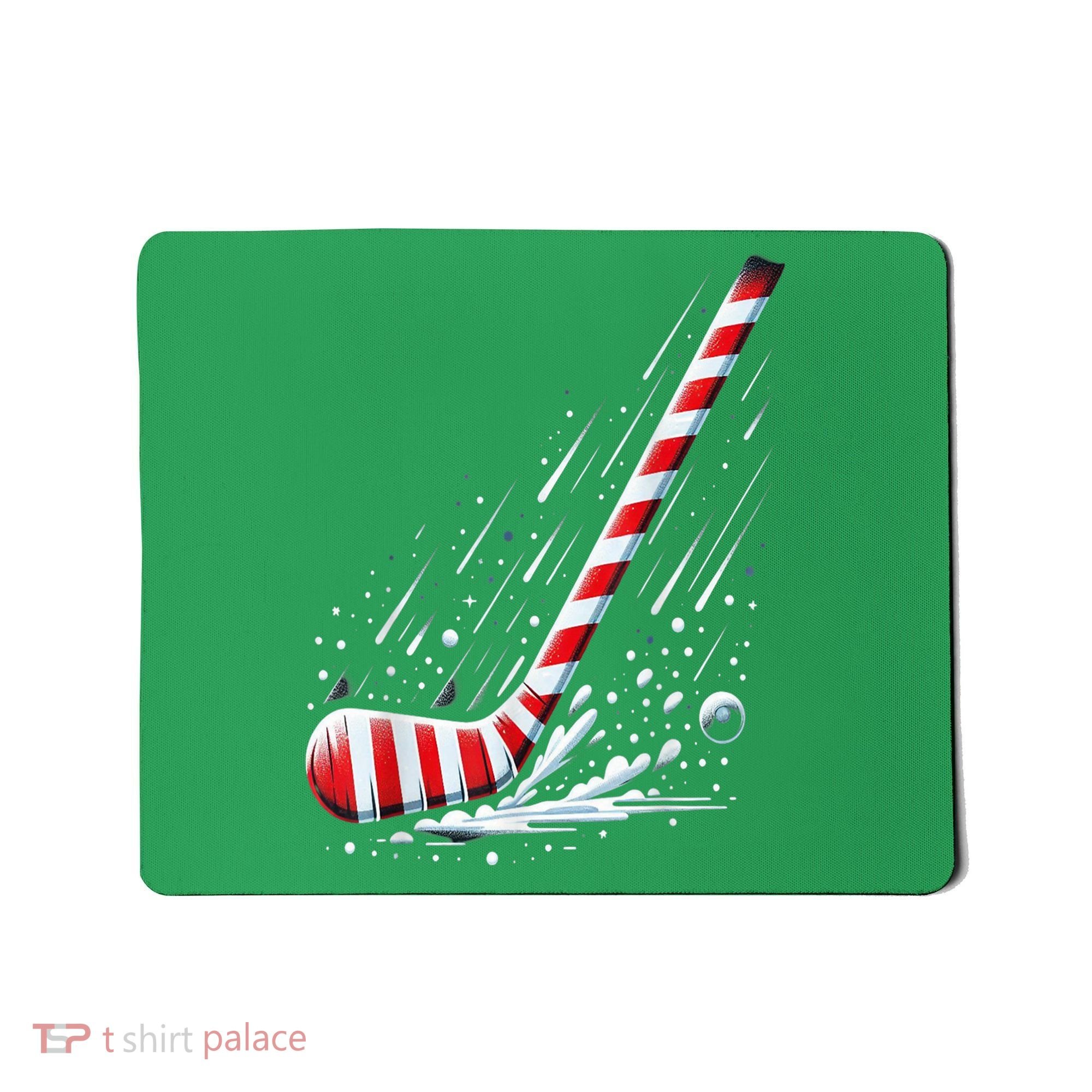 Ice Hockey Christmas Candy Cane Hockey Stick Funny Xmas Gift Mousepad