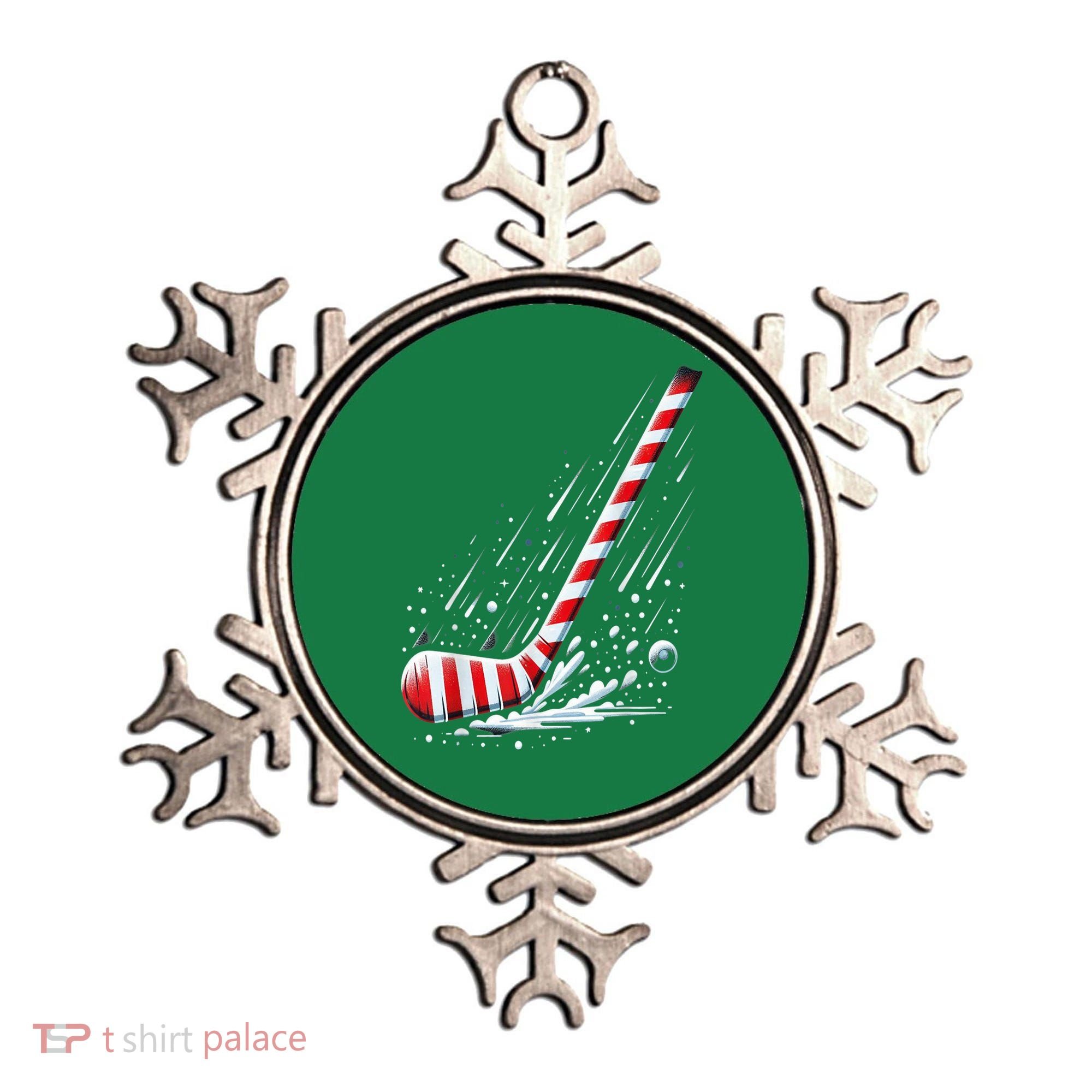 Ice Hockey Christmas Candy Cane Hockey Stick Funny Xmas Gift Ornament