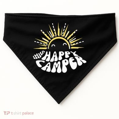 Imma Happy Camper Smiling Sun  USA-Made Doggie Bandana