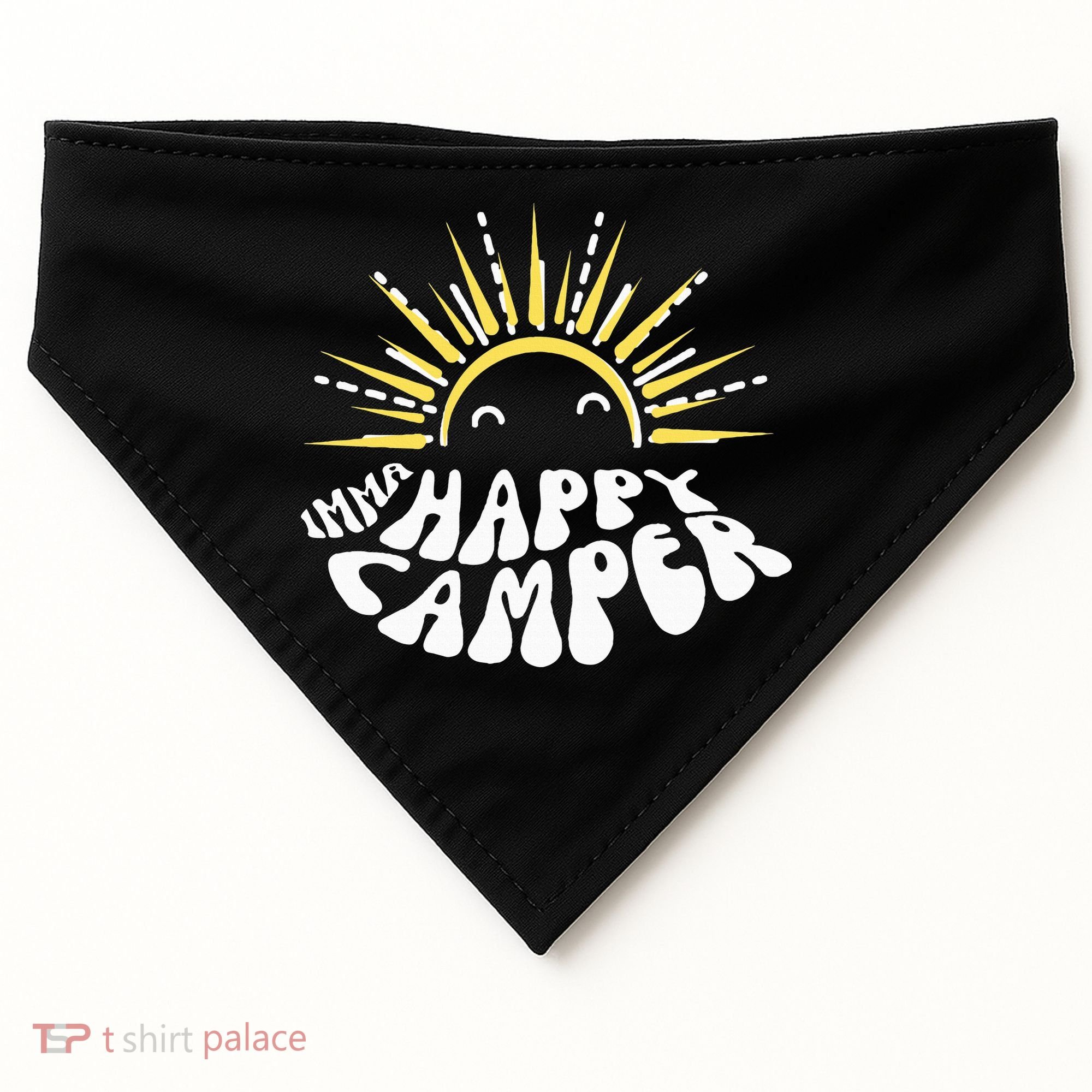 Imma Happy Camper Smiling Sun  USA-Made Doggie Bandana