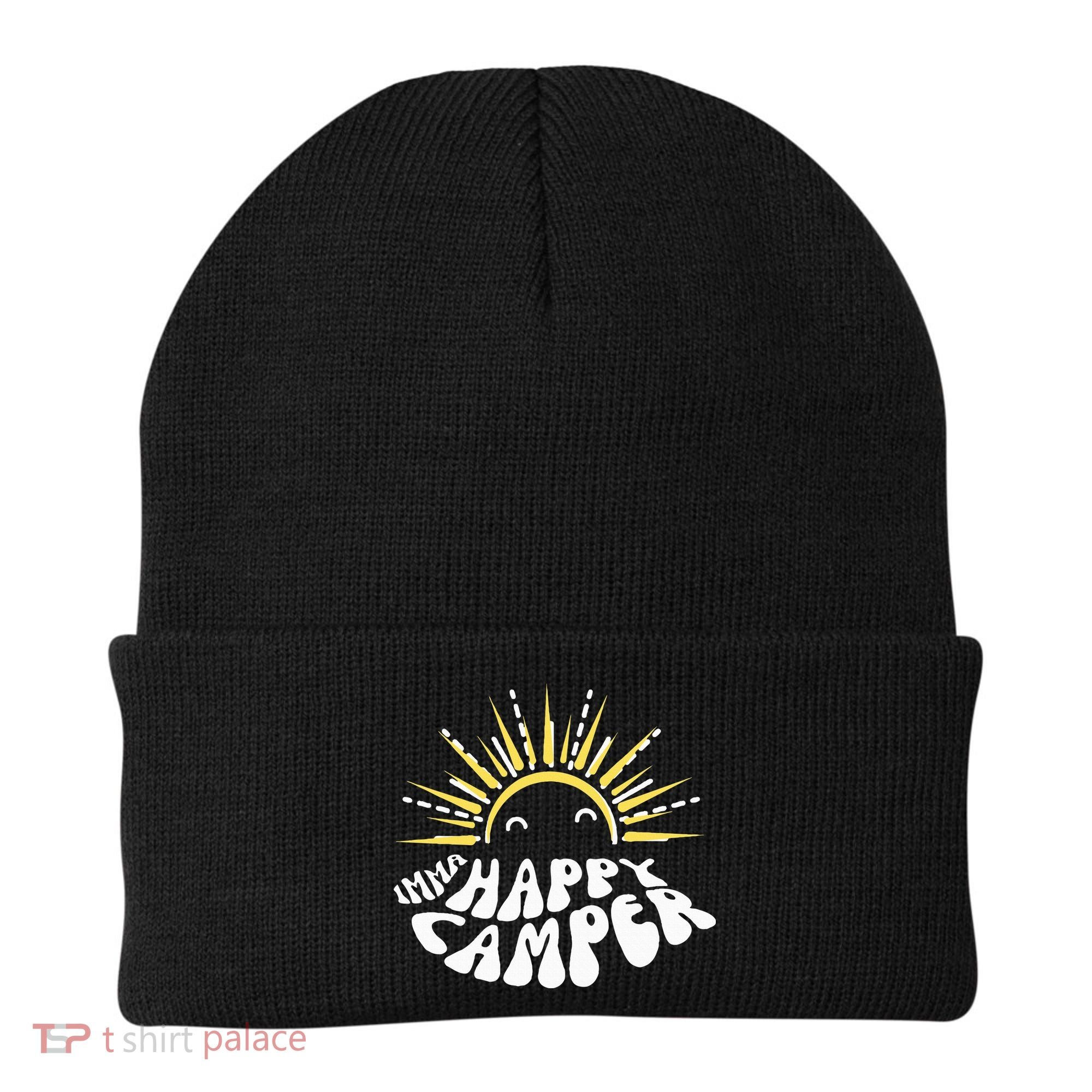 Imma Happy Camper Smiling Sun  Beanie