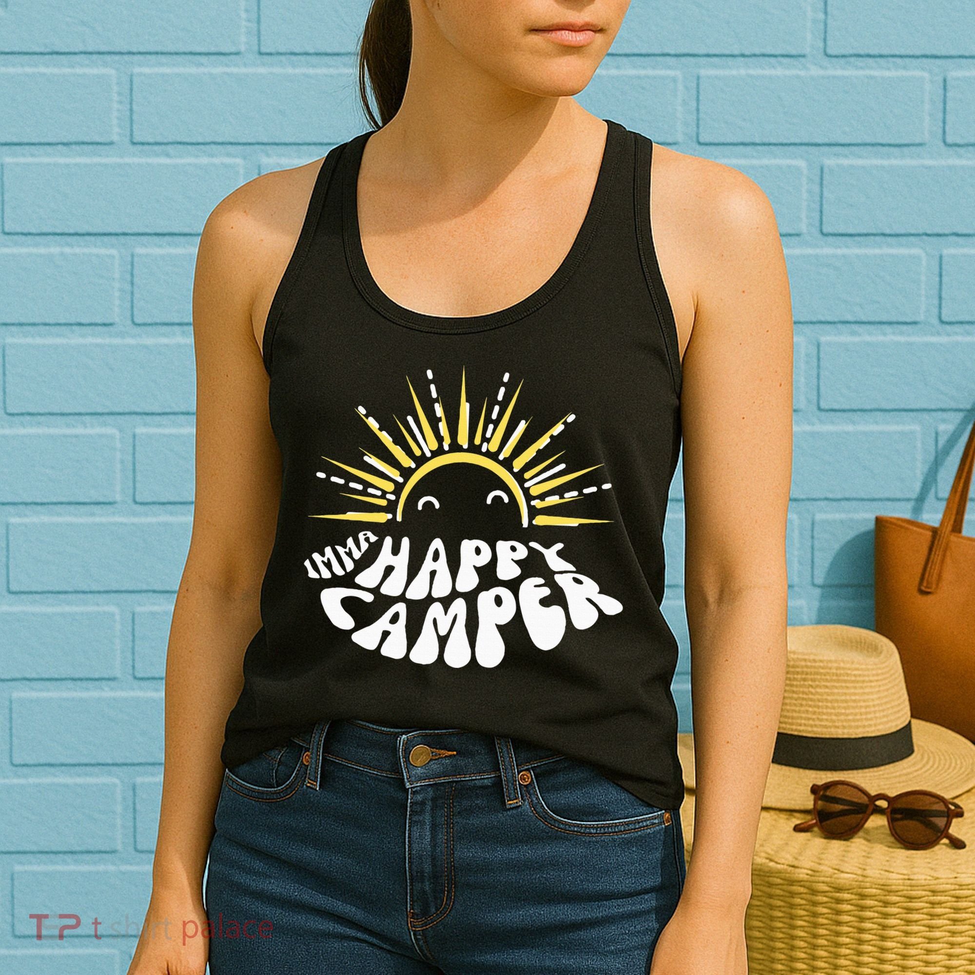 Imma Happy Camper Smiling Sun  Women's Tank Top
