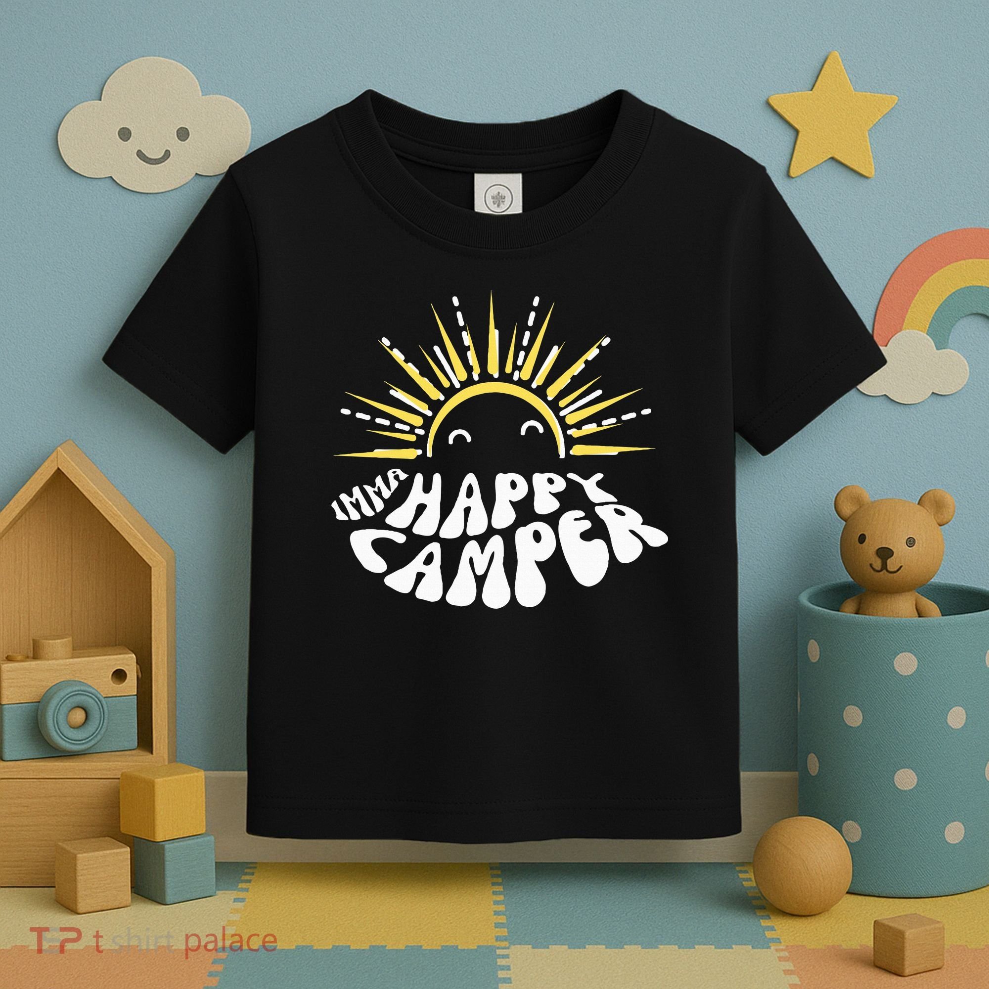 Imma Happy Camper Smiling Sun  Toddler T-Shirt