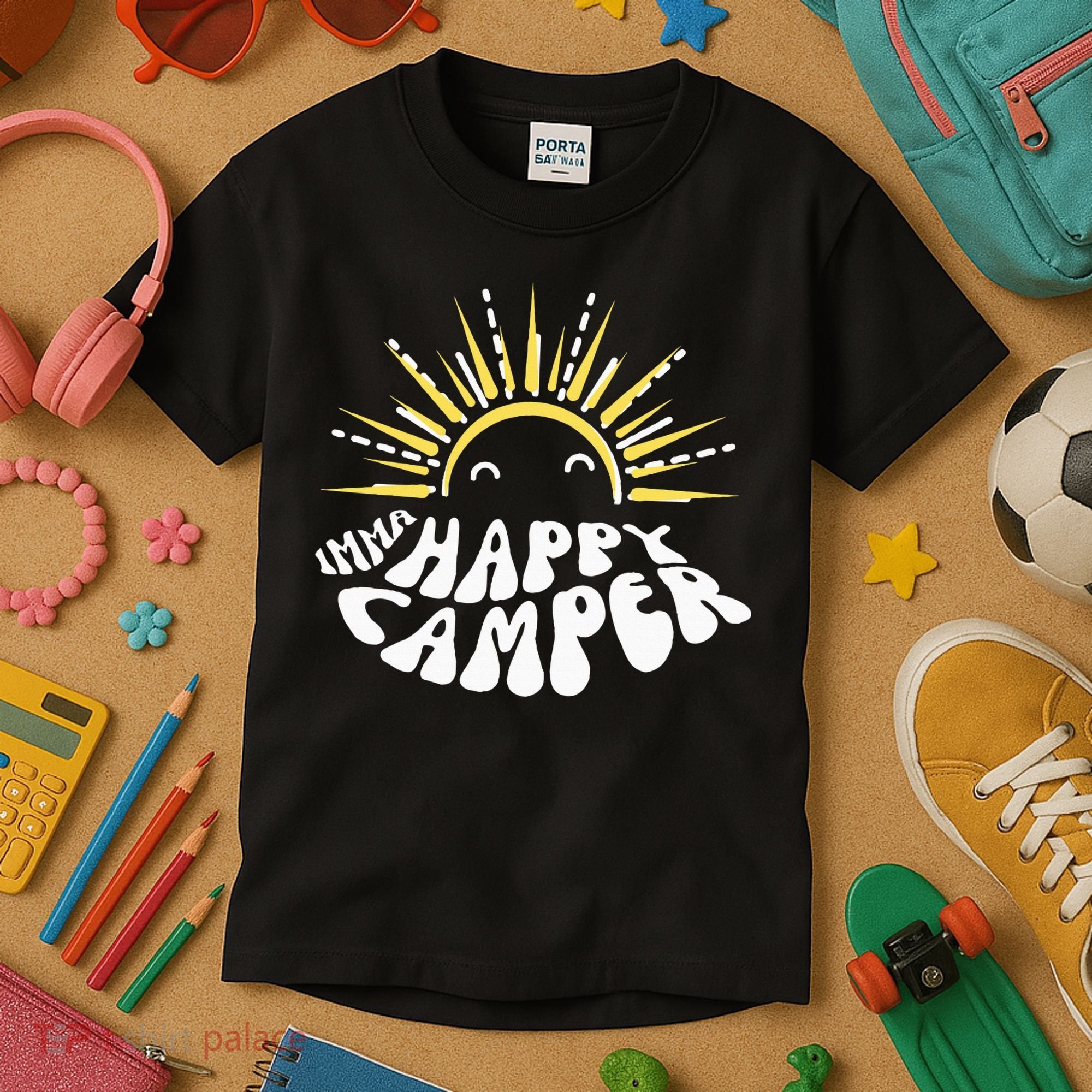 Imma Happy Camper Smiling Sun  Kids T-Shirt