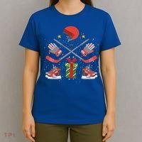 Ice Hockey Christmas Tree Ornats Funny Xmas Gift T-Shirt thumb 4