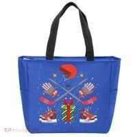 Ice Hockey Christmas Tree Ornats Funny Xmas Gift Tote Bag thumb 0