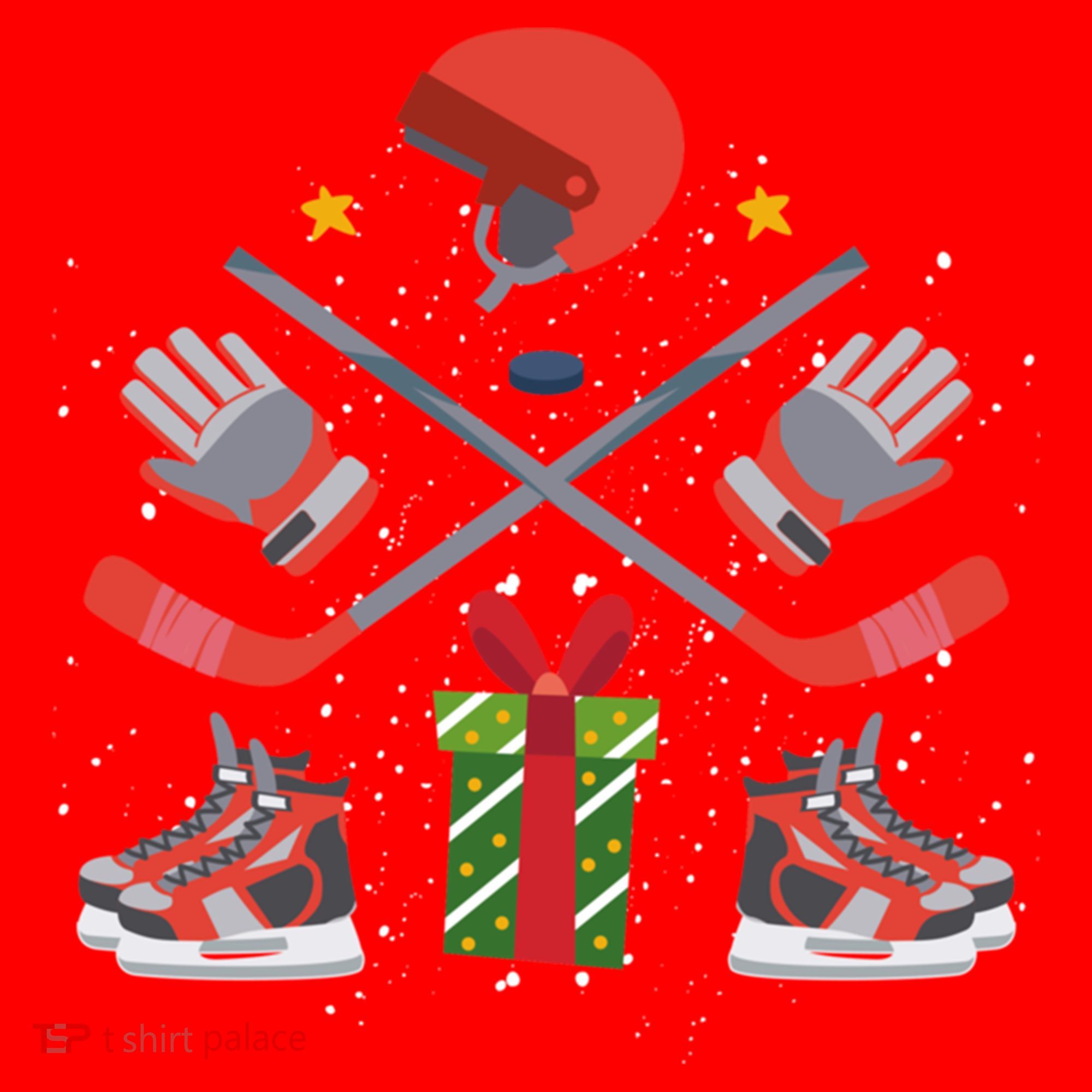 Ice Hockey Christmas Tree Ornats Funny Xmas Gift Santa Hat