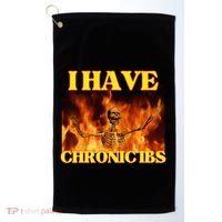 I Have Chronic Ibs Funny Cool Hard Skeleton Meme Golf Towel thumb 0