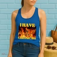 I Have Chronic Ibs Funny Cool Hard Skeleton Meme Women's Tank Top thumb 2