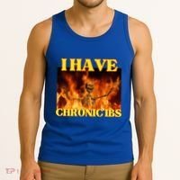 I Have Chronic Ibs Funny Cool Hard Skeleton Meme Tank Top thumb 3