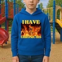 I Have Chronic Ibs Funny Cool Hard Skeleton Meme Kids Hoodie thumb 2