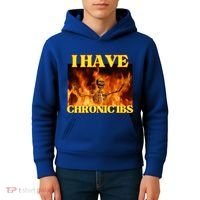 I Have Chronic Ibs Funny Cool Hard Skeleton Meme Kids Hoodie thumb 4