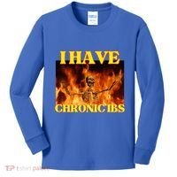 I Have Chronic Ibs Funny Cool Hard Skeleton Meme Kids Long Sleeve Shirt thumb 0