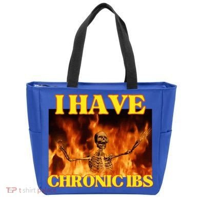 I Have Chronic Ibs Funny Cool Hard Skeleton Meme Tote Bag