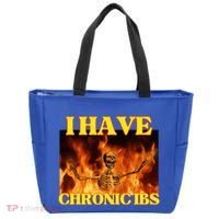 I Have Chronic Ibs Funny Cool Hard Skeleton Meme Tote Bag thumb 0
