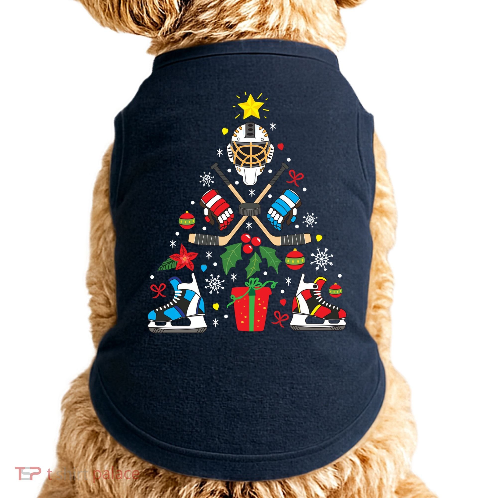 Ice Hockey Christmas Ornament Tree Funny Xmas Gift Boy Doggie Tank