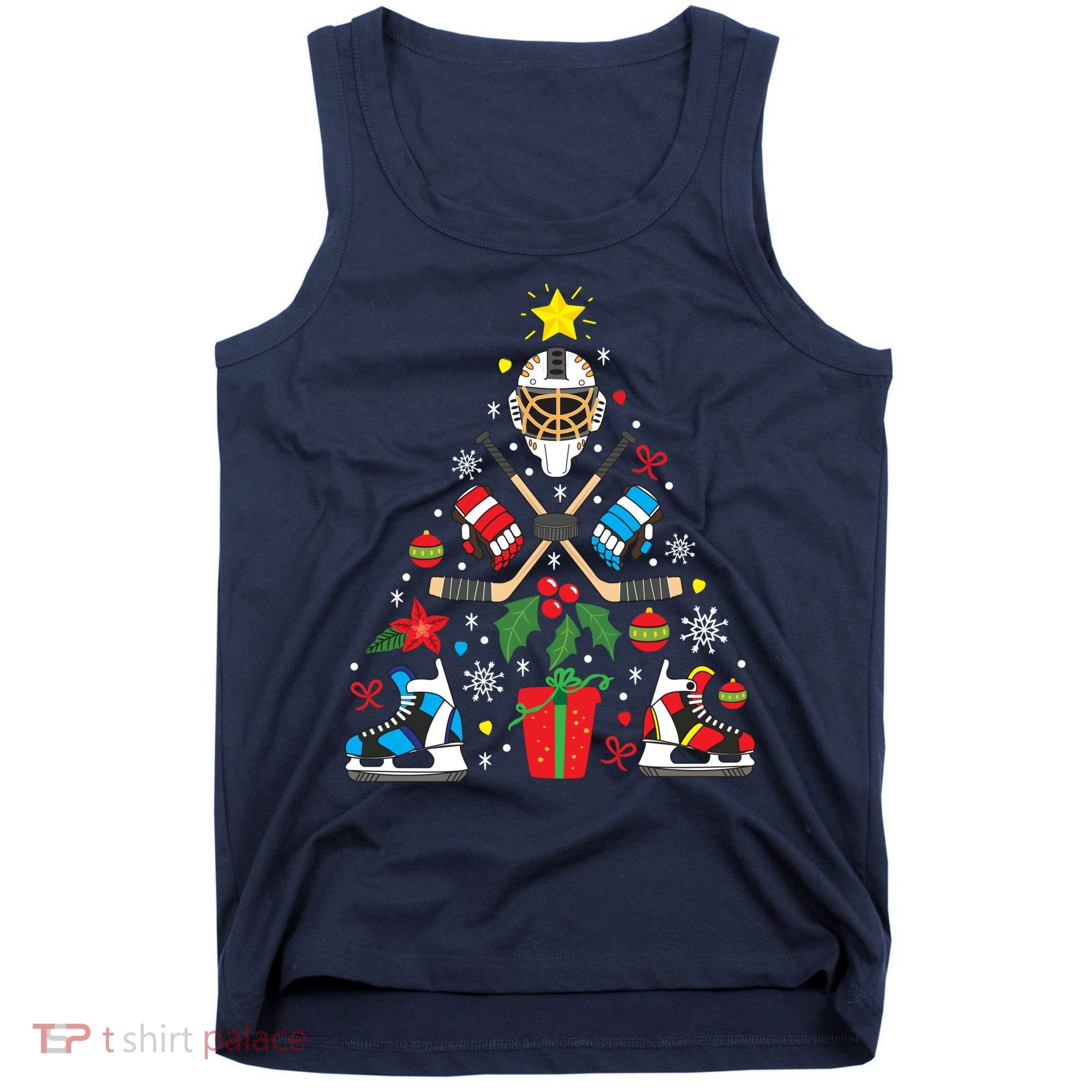 Ice Hockey Christmas Ornament Tree Funny Xmas Gift Boy Tank Top