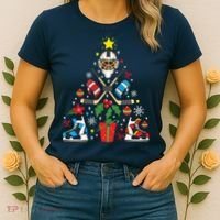 Ice Hockey Christmas Ornament Tree Funny Xmas Gift Boy Women's T-Shirt thumb 2