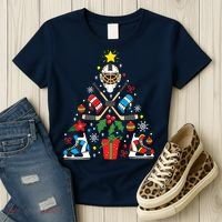 Ice Hockey Christmas Ornament Tree Funny Xmas Gift Boy Women's T-Shirt thumb 3