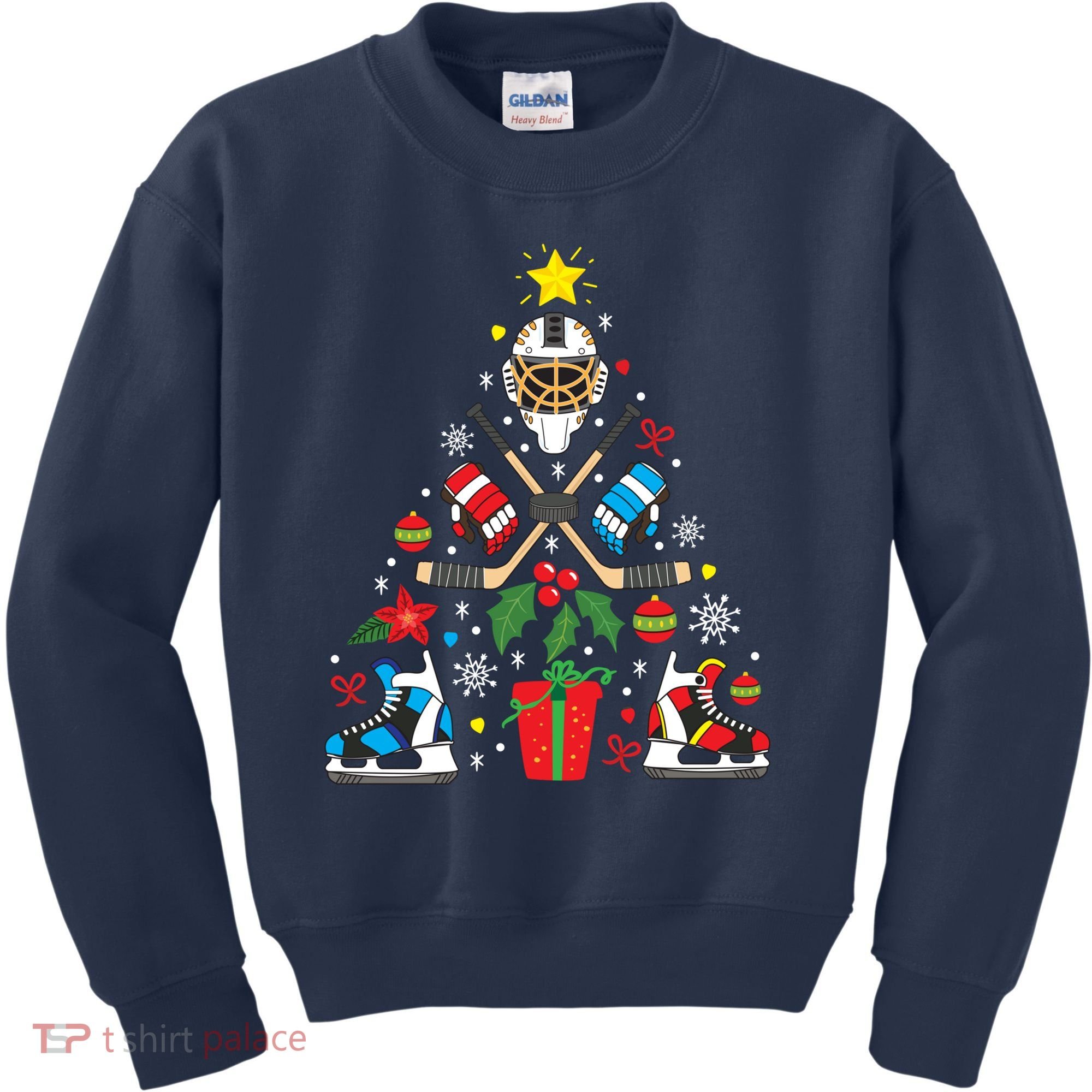 Ice Hockey Christmas Ornament Tree Funny Xmas Gift Boy Kids Sweatshirt