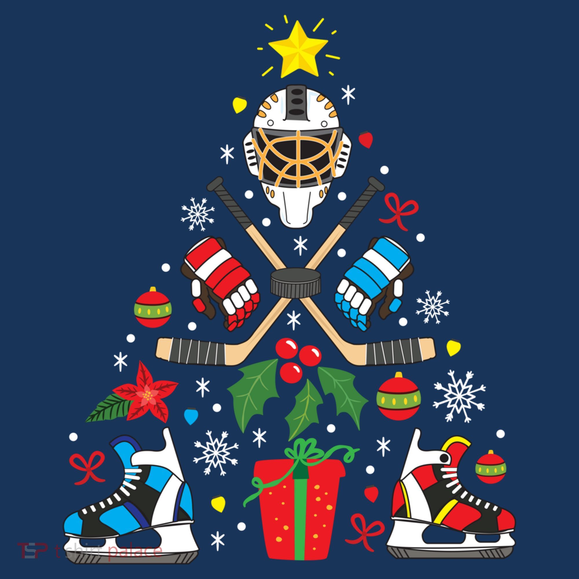Ice Hockey Christmas Ornament Tree Funny Xmas Gift Boy Kids Sweatshirt