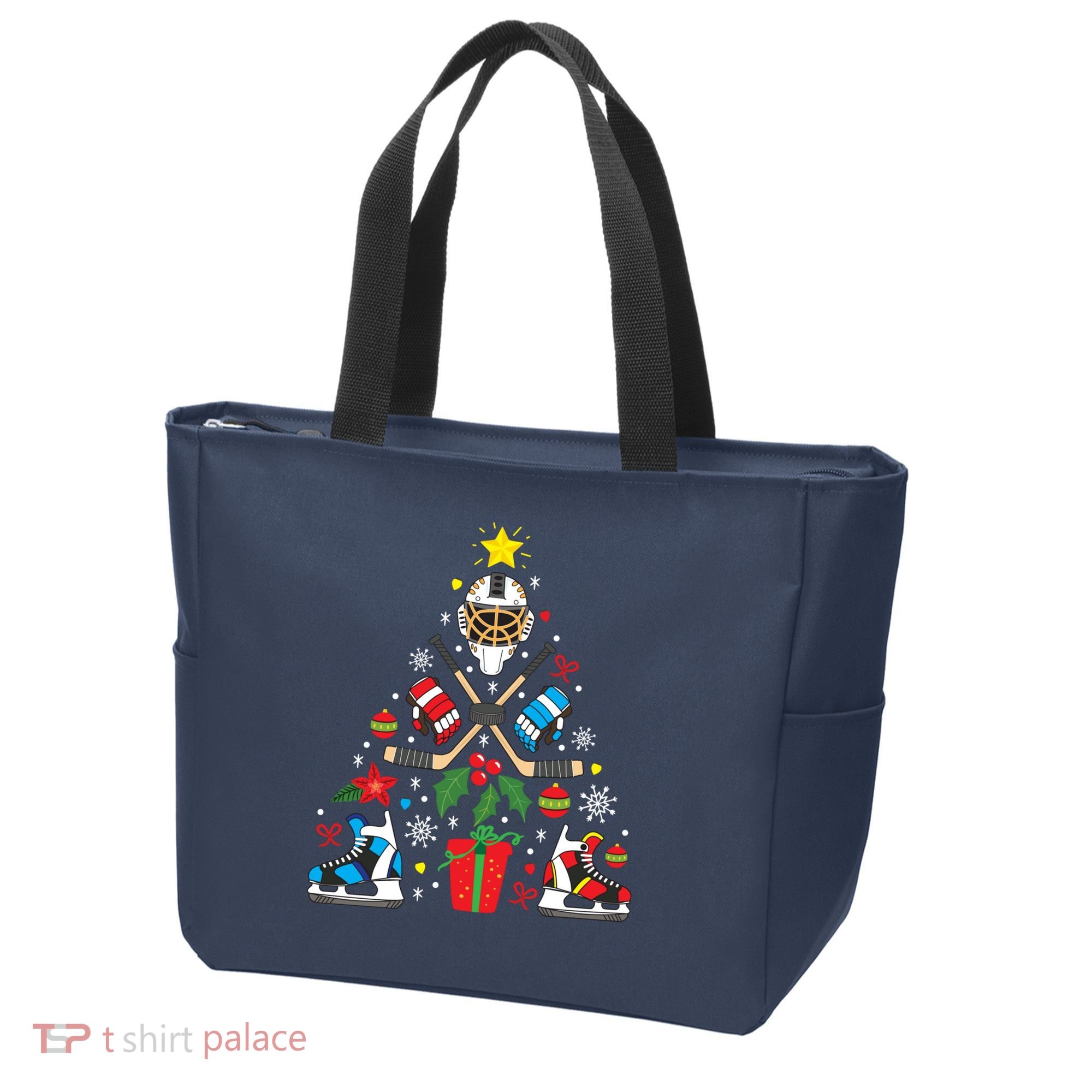 Ice Hockey Christmas Ornament Tree Funny Xmas Gift Boy Tote Bag
