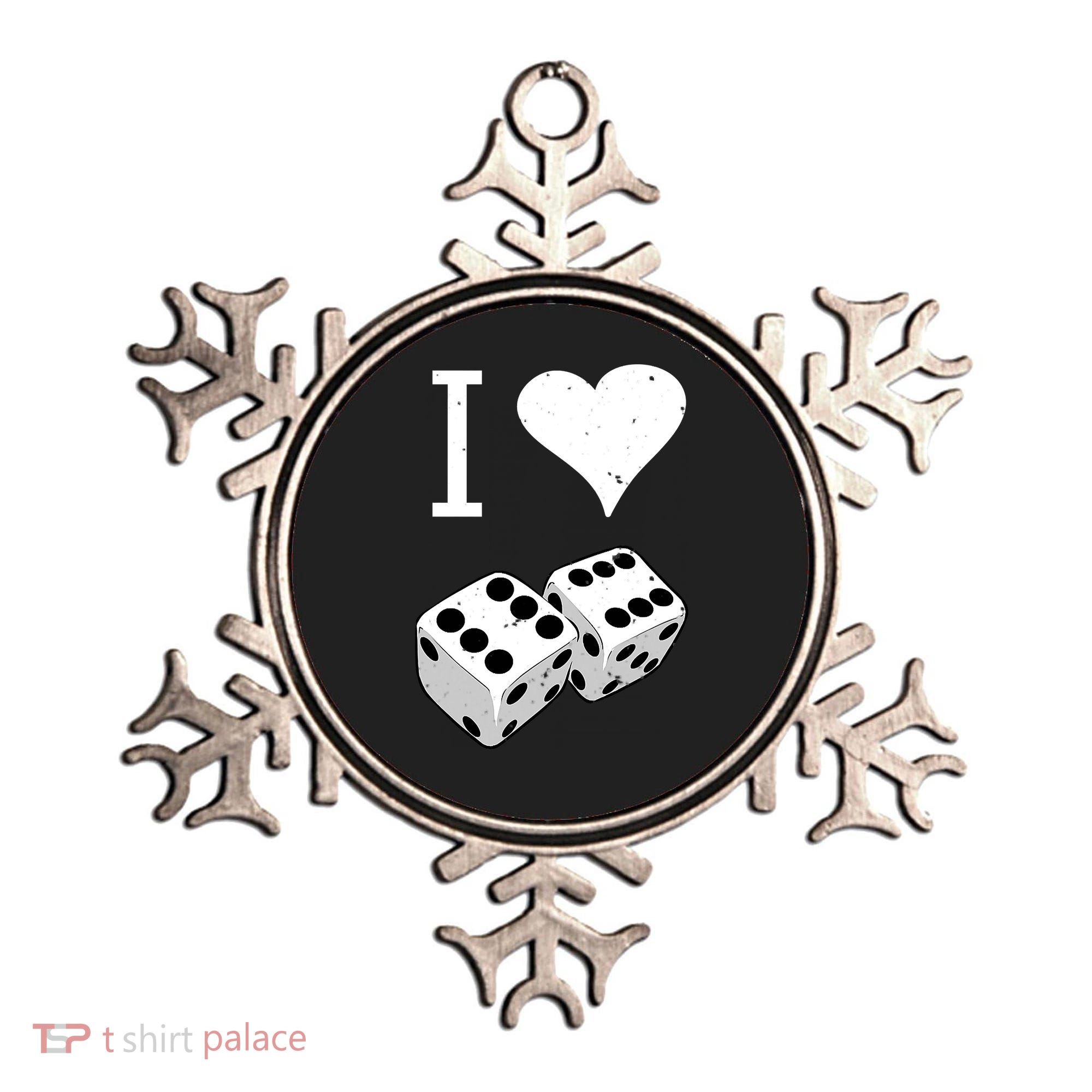 I Heart Dice Rolling Playing Betting Gambling Love Ornament