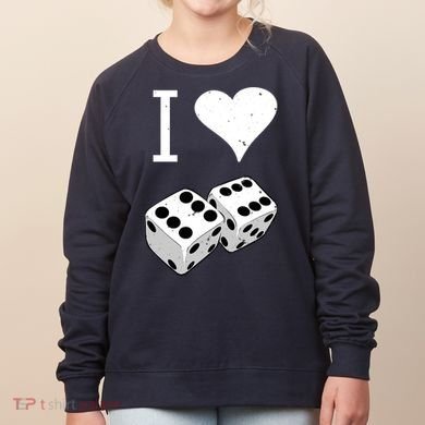 I Heart Dice Rolling Playing Betting Gambling Love Women's Sweatshirt