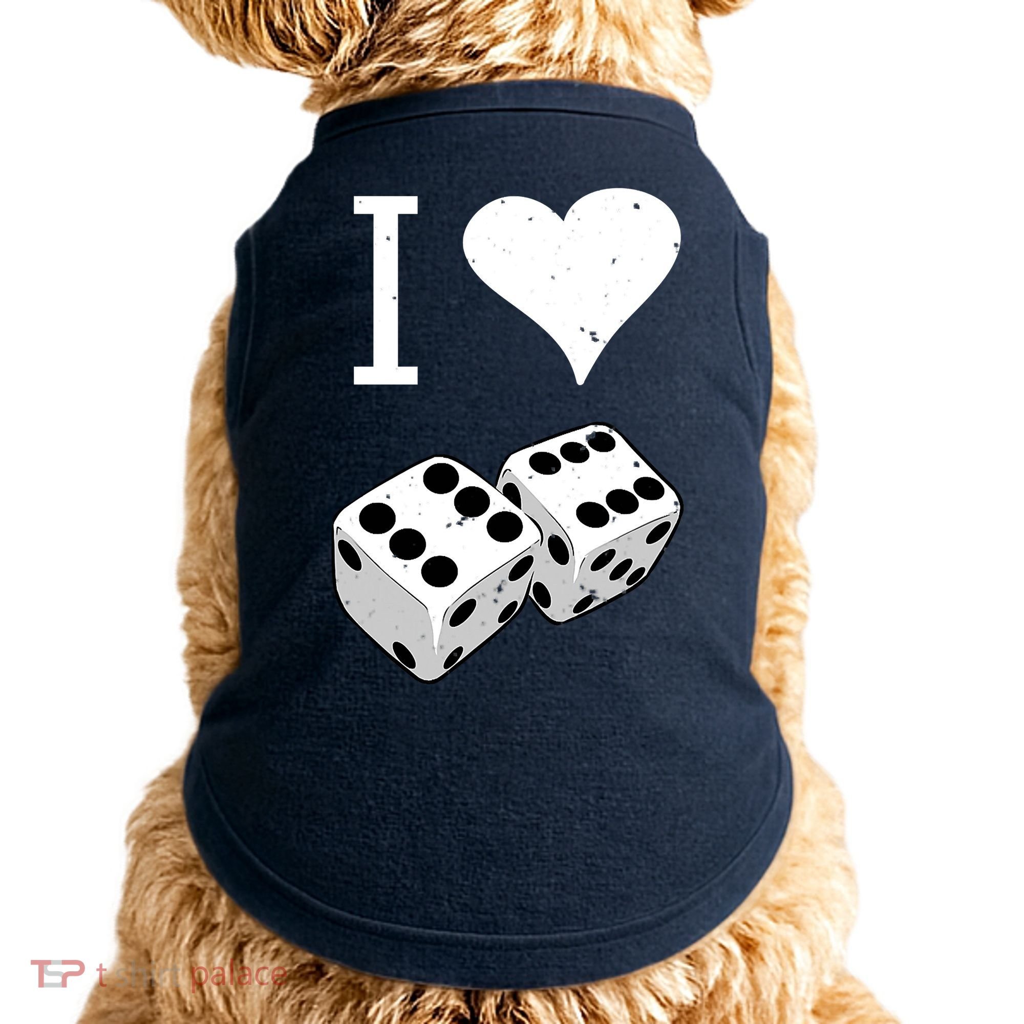 I Heart Dice Rolling Playing Betting Gambling Love Doggie Tank