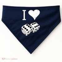 I Heart Dice Rolling Playing Betting Gambling Love USA-Made Doggie Bandana thumb 0