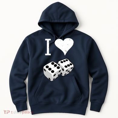 I Heart Dice Rolling Playing Betting Gambling Love Hoodie