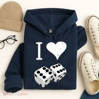 I Heart Dice Rolling Playing Betting Gambling Love Hoodie thumb 4