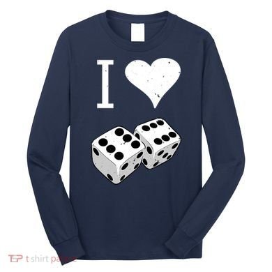 I Heart Dice Rolling Playing Betting Gambling Love Long Sleeve Shirt