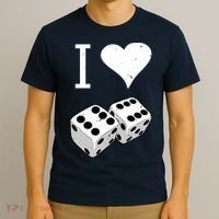 I Heart Dice Rolling Playing Betting Gambling Love T-Shirt thumb 3