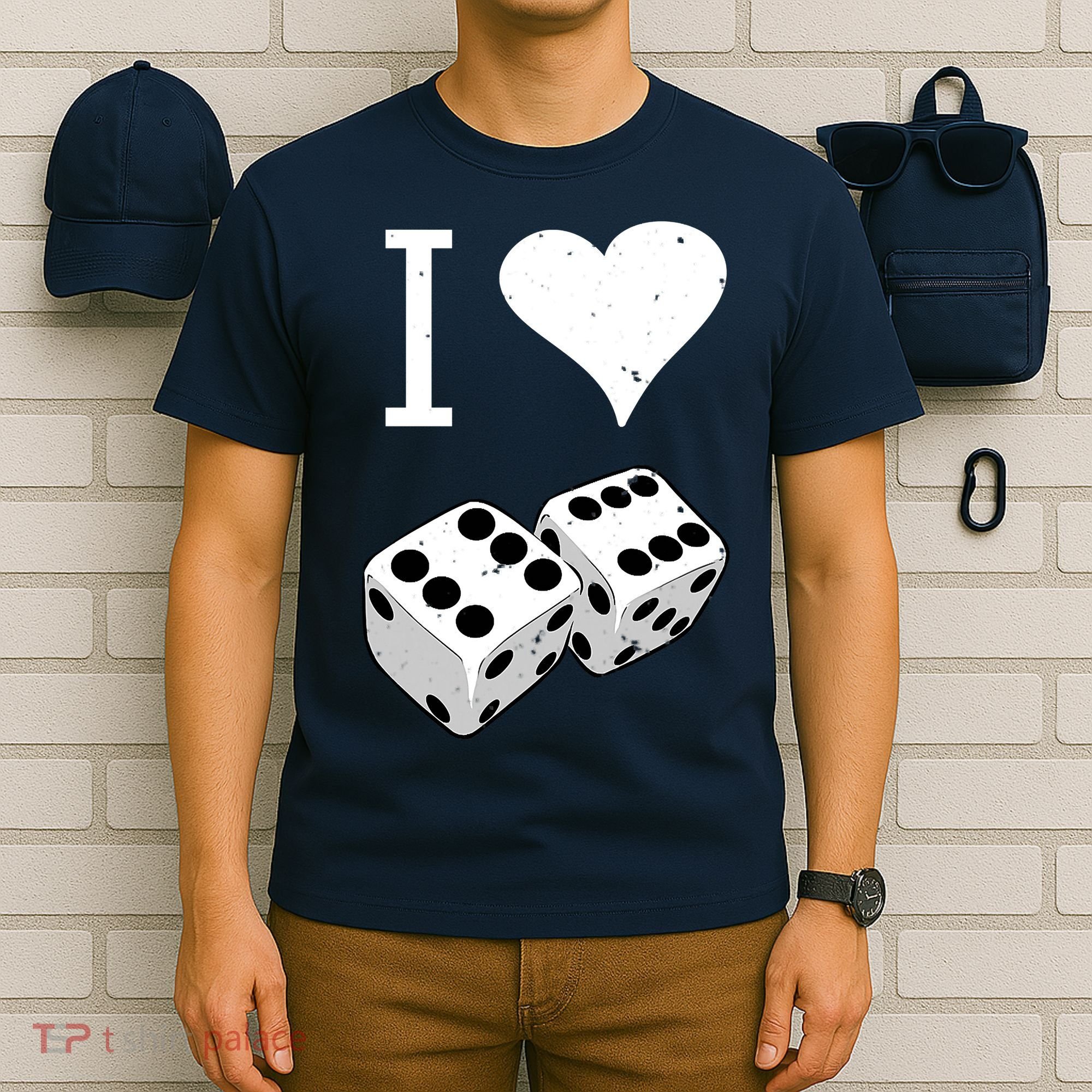 I Heart Dice Rolling Playing Betting Gambling Love T-Shirt