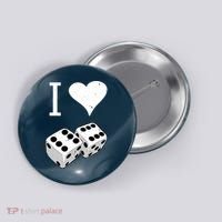 I Heart Dice Rolling Playing Betting Gambling Love Button thumb 0