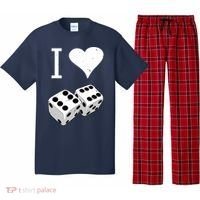 I Heart Dice Rolling Playing Betting Gambling Love Pajama Set thumb 0