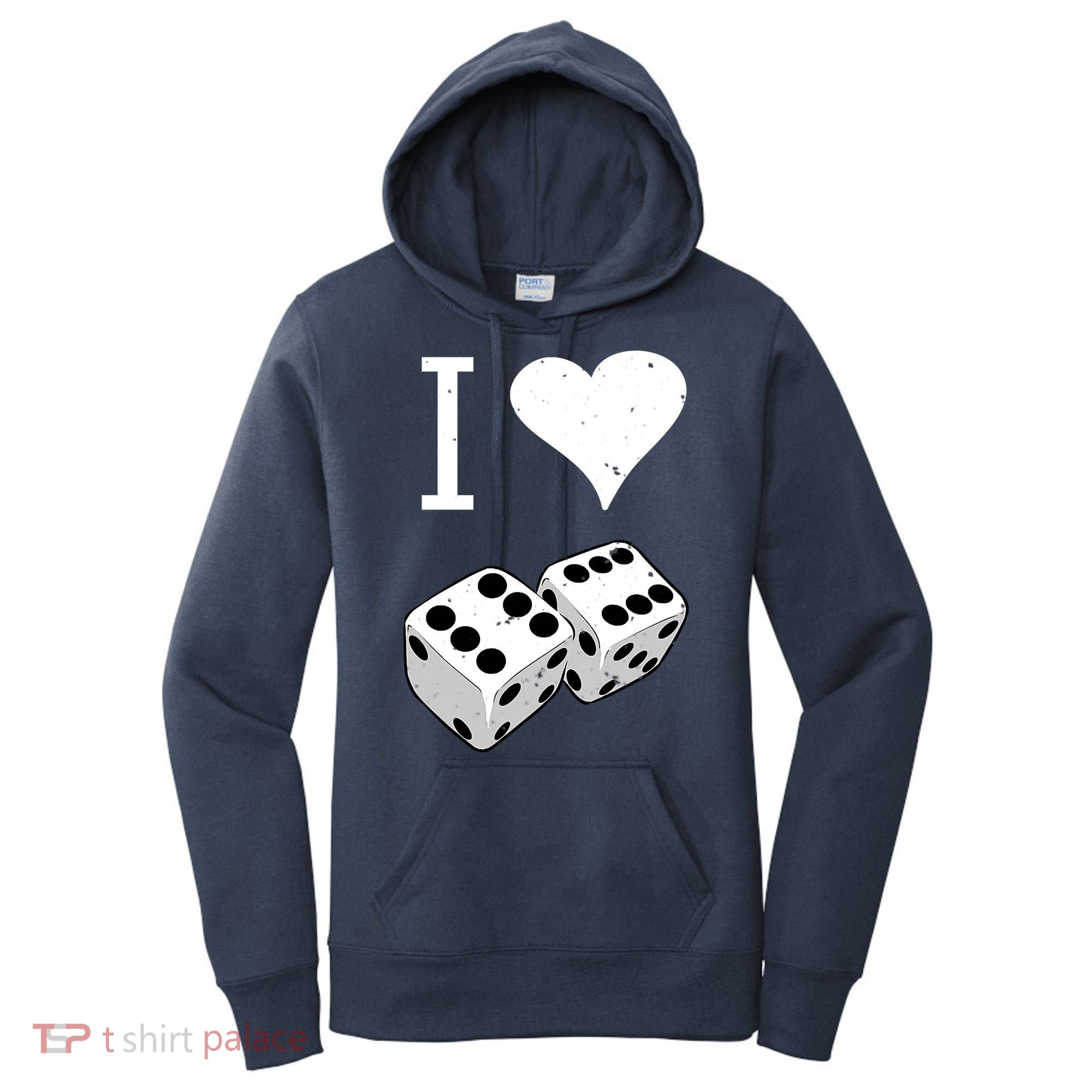 I Heart Dice Rolling Playing Betting Gambling Love Women's Hoodie